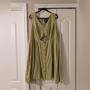 Modcloth Lime Green V-Neck Dress